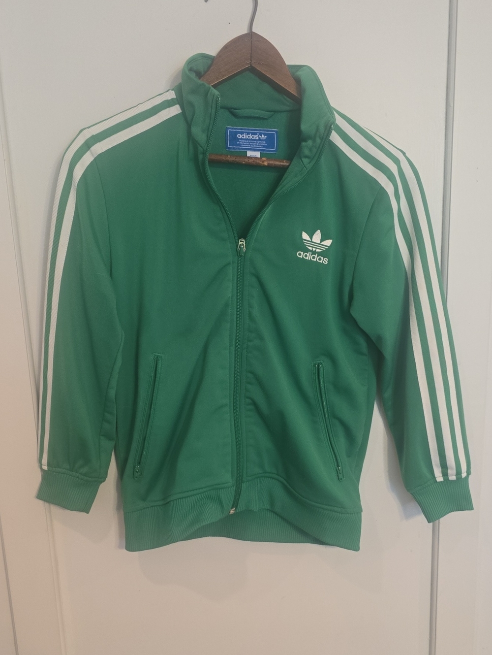adidas Green Track Jacket with White Stripes
